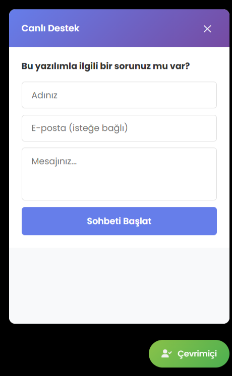 Php Canlı Destek Scripti